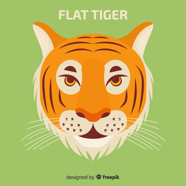 lovely tiger with flat design