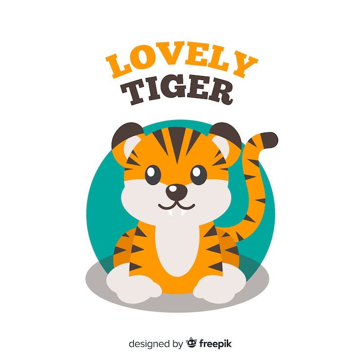 Free Vector lovely tiger