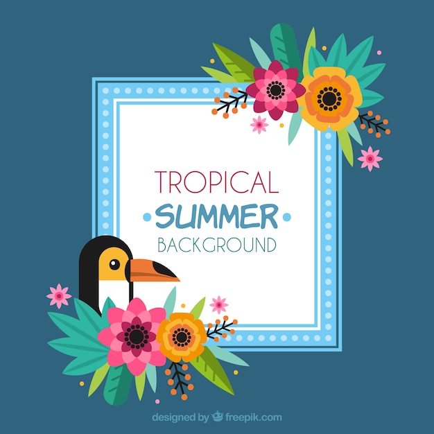 Lovely tropical background with flat design