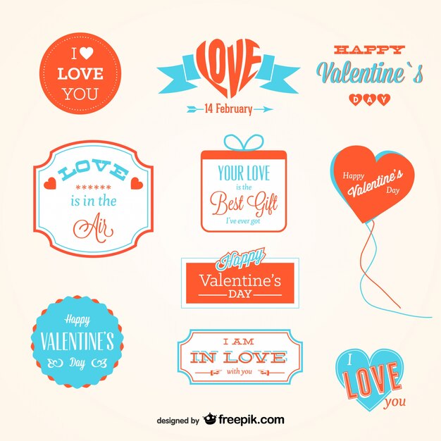 Lovely valentine's badges collection