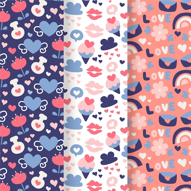 Lovely valentine's day pattern collection