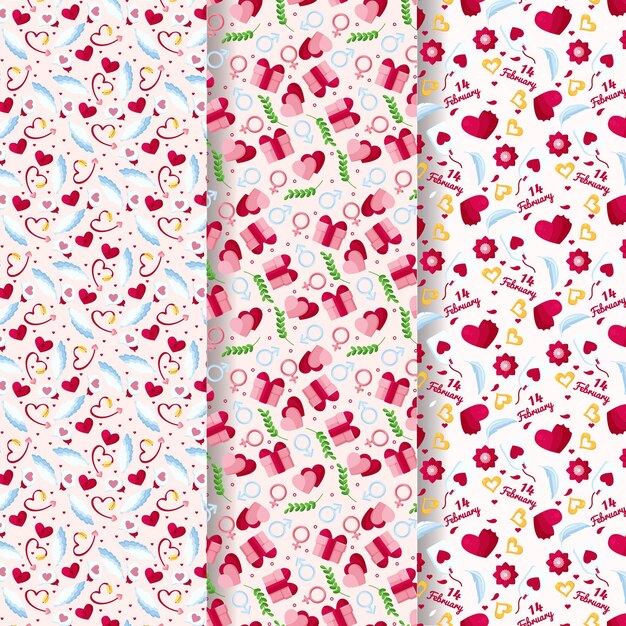 Lovely valentine's day pattern collection