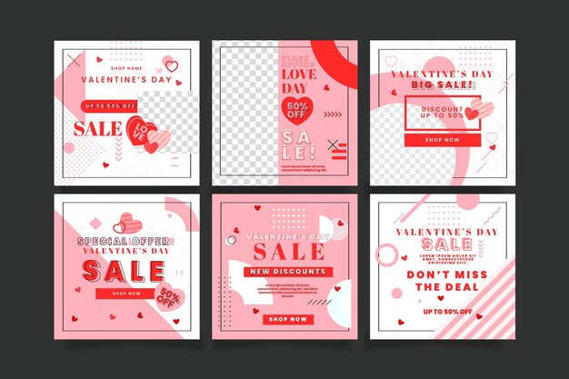 Lovely valentine's day sale post set