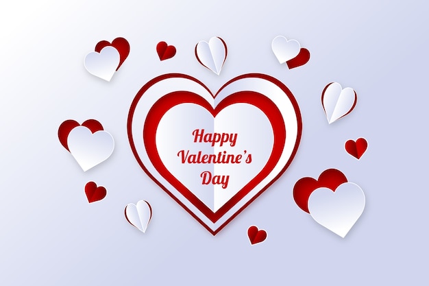 Free vector lovely valentine's day wallpaper in paper style