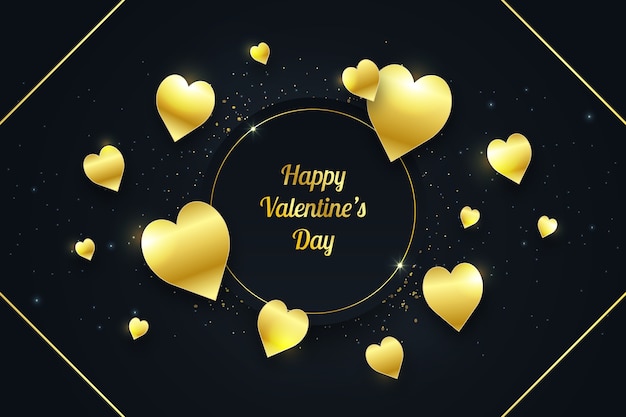 Lovely valentine's day wallpaper with golden elements