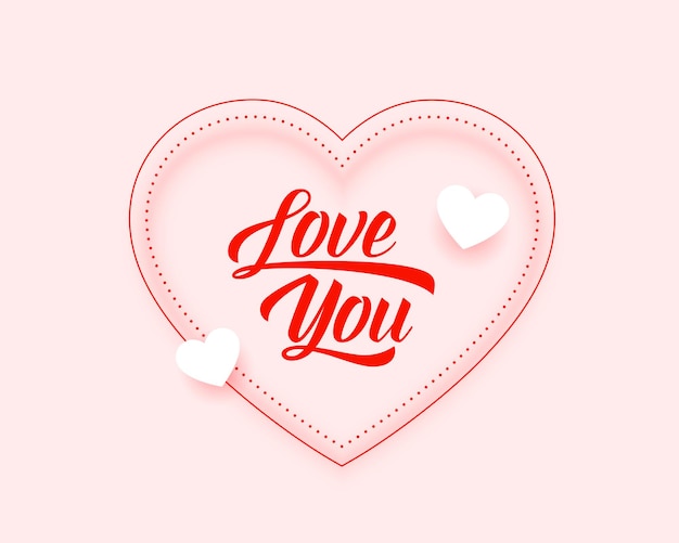 Free vector lovely valentines day card with love you message