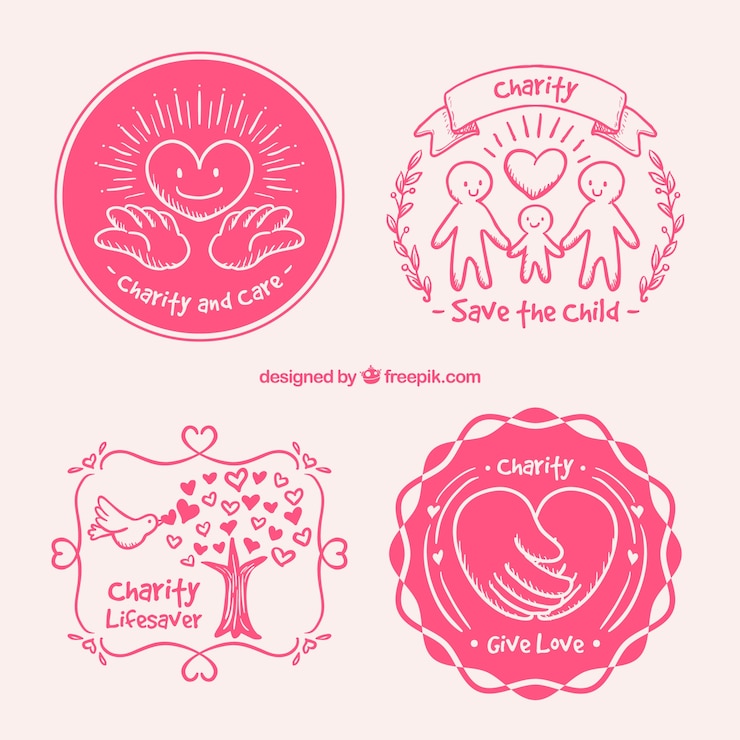 मुफ़्त वेक्टर lovely vintage charity labels