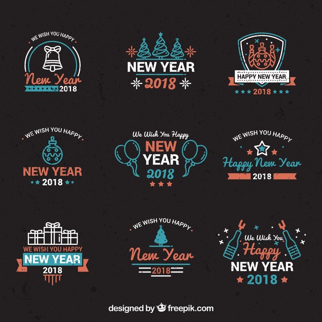 Lovely vintage new year 2018  badge collection