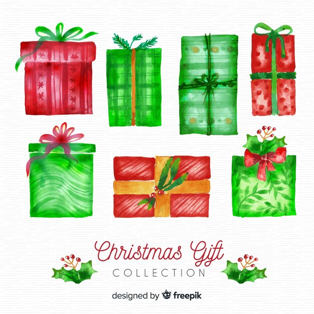 Lovely watercolor christmas gift collection