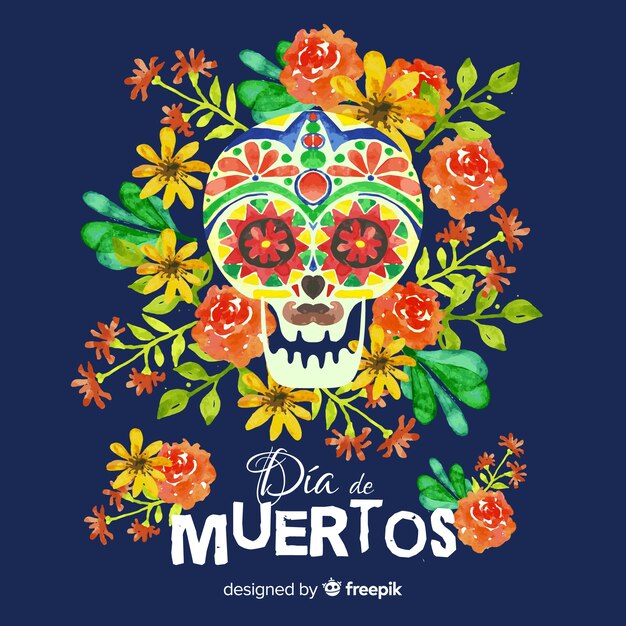 Прекрасная акварель на фоне muertos