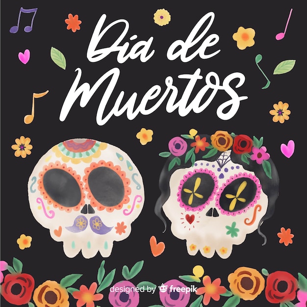 素敵な水彩画díade muertosの背景