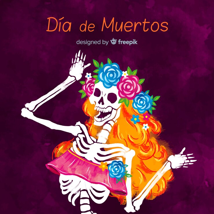 Free Vector lovely watercolor día de muertos background