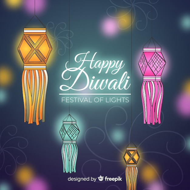 Lovely watercolor diwali background