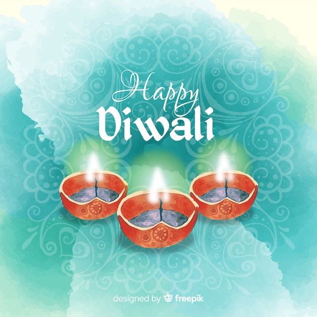 Lovely watercolor diwali background