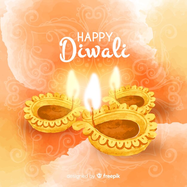 Lovely watercolor diwali background