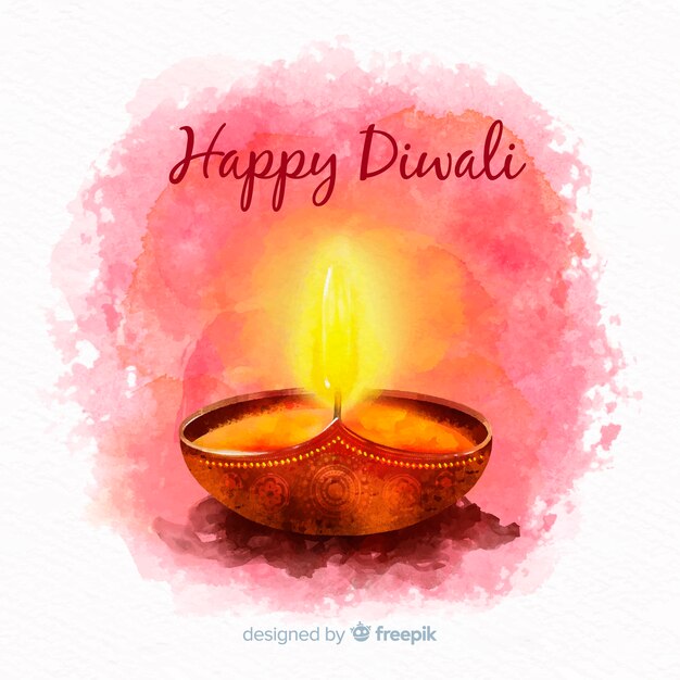 Lovely watercolor diwali background