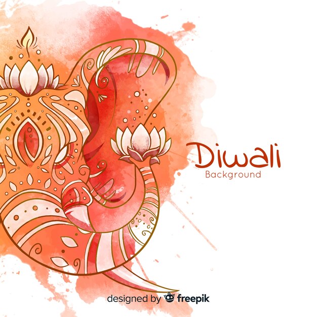 Lovely watercolor diwali background