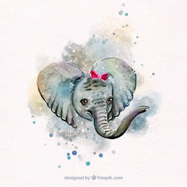 Lovely watercolor elephant