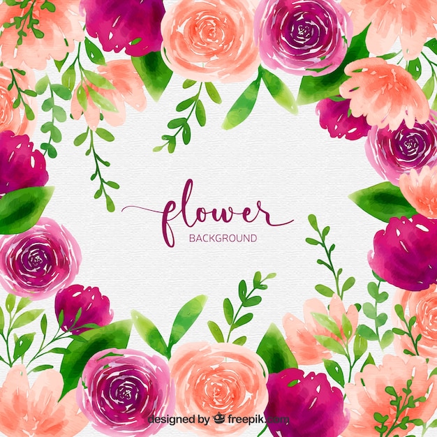 Lovely watercolor floral background