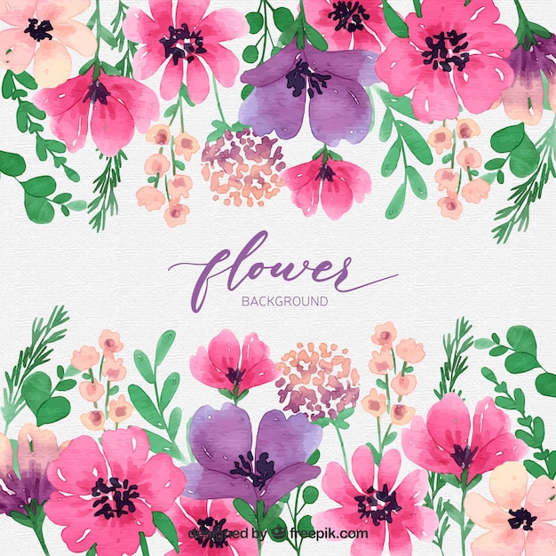 Free vector lovely watercolor floral background