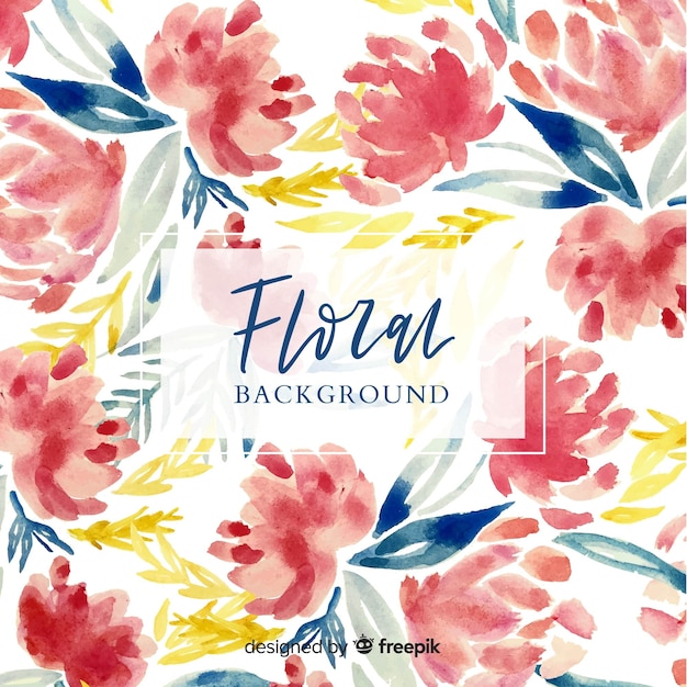 Free vector lovely watercolor floral background