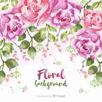 Free vector lovely watercolor floral background