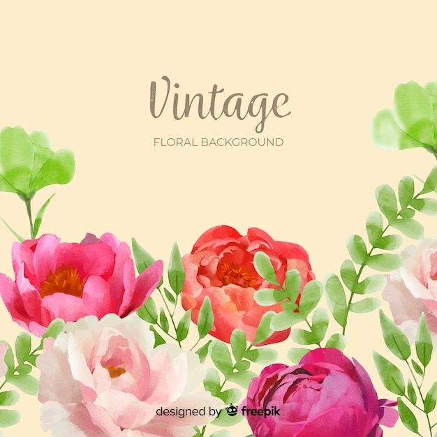 Free vector lovely watercolor floral background