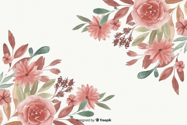 Lovely watercolor floral frame background