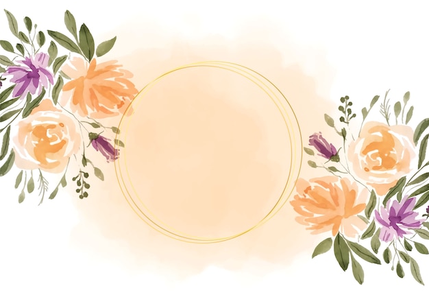 Lovely watercolor flowers frame