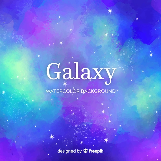 Free Vector lovely watercolor galaxy background