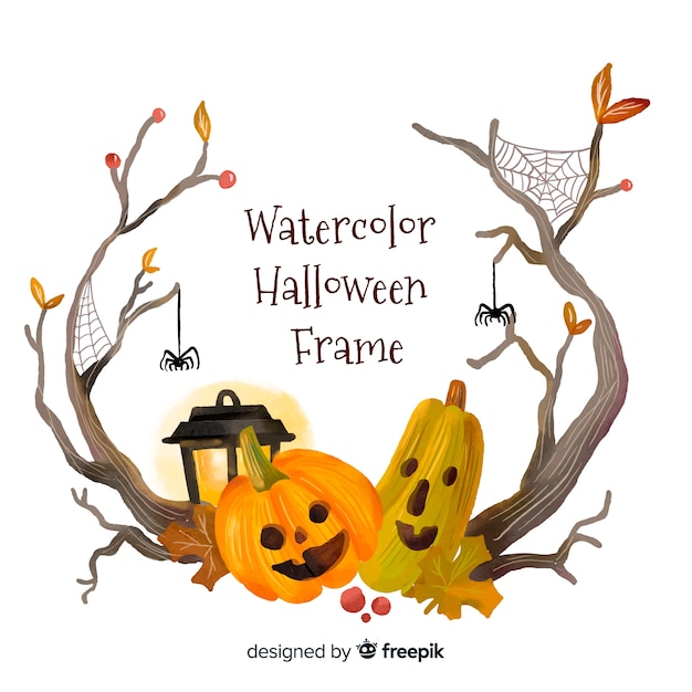 Lovely watercolor halloween frame