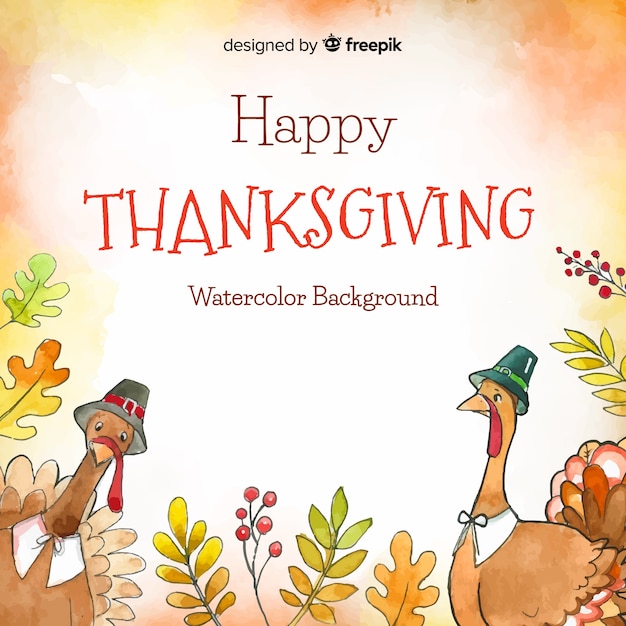 Free vector lovely watercolor thanksgiving background