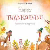 Free vector lovely watercolor thanksgiving background