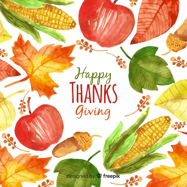 Lovely watercolor thanksgiving background