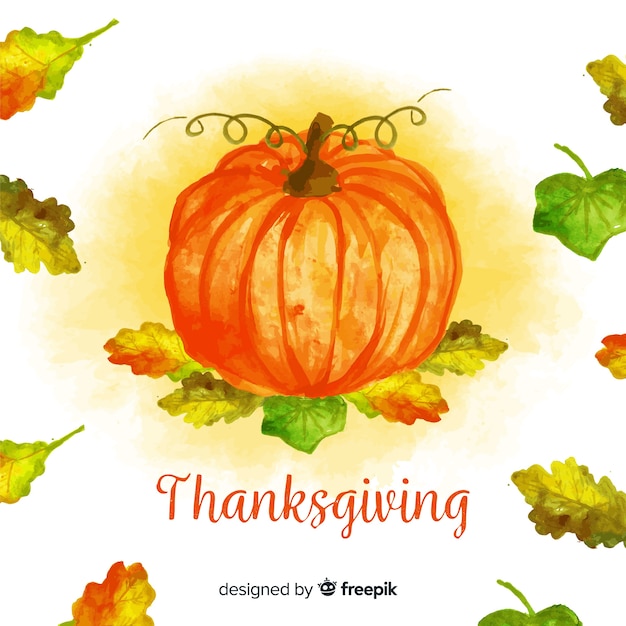 Free vector lovely watercolor thanksgiving background