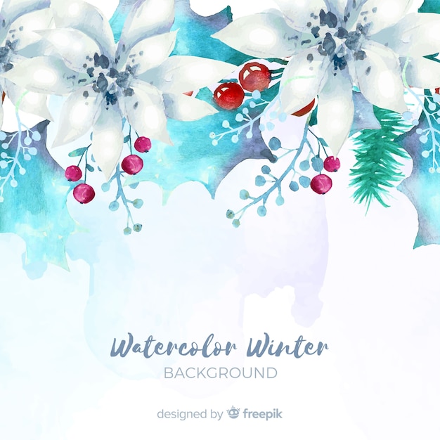 Free vector lovely watercolor winter background