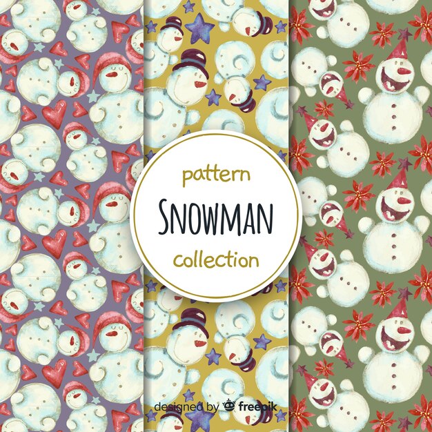 Lovely watercolor winter pattern collection