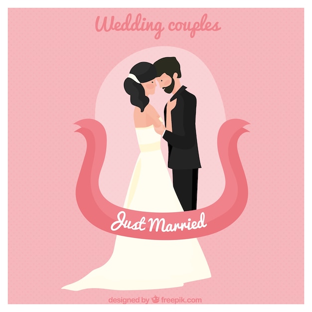 Free vector lovely wedding couple