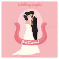 Free vector lovely wedding couple