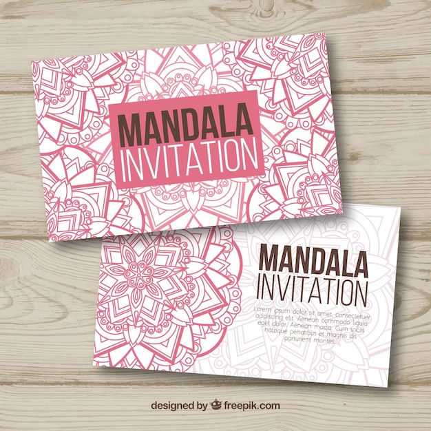 Lovely wedding invitation template with colorful mandala