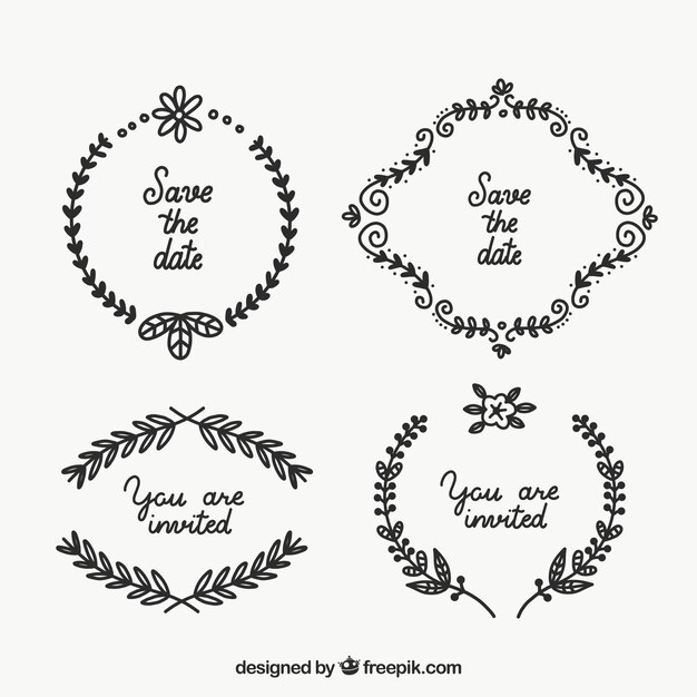 Lovely wedding labels with leaves