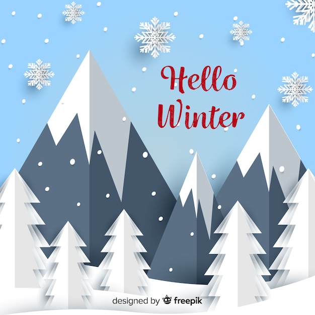 Lovely winter background with paper texture