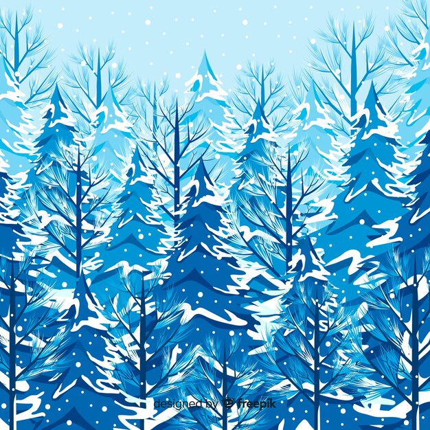 素敵な冬の雪の木の風景