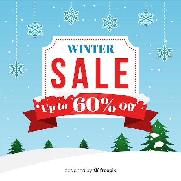 Free vector lovely winter sale compositio