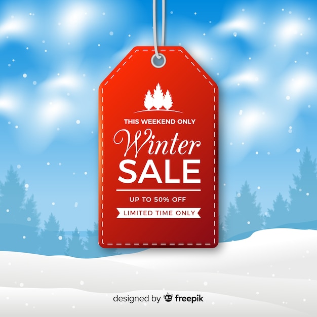 Lovely winter sale composition with realistic design