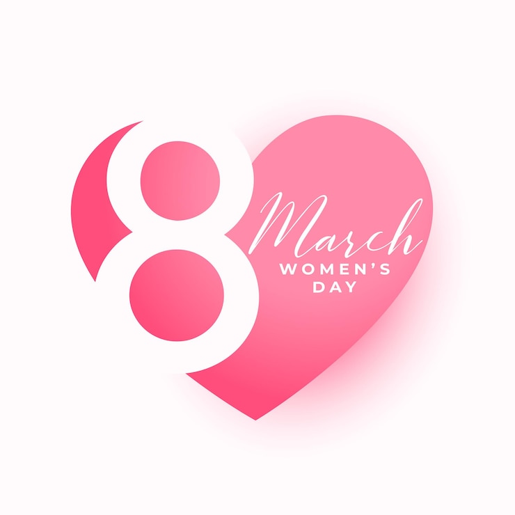 Free Vector lovely women's day heart greeting card