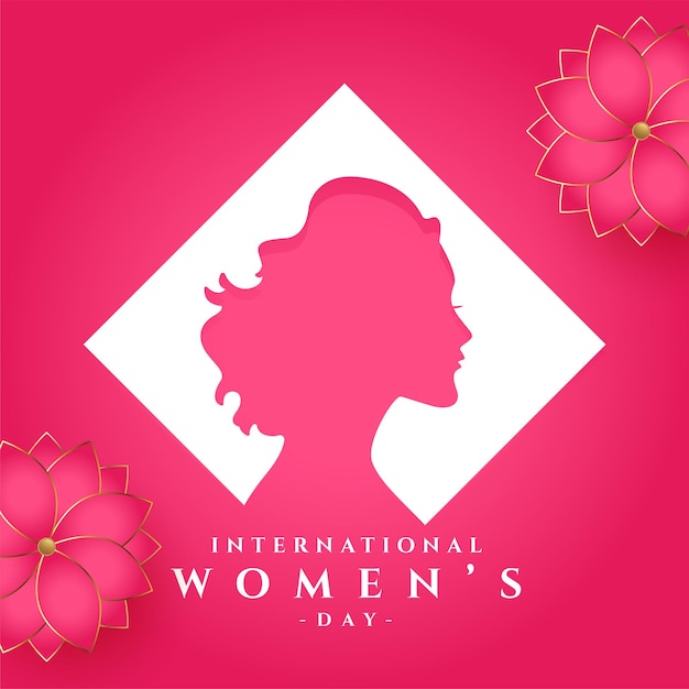 Free vector lovely women's day pink background to celebrate the achievements