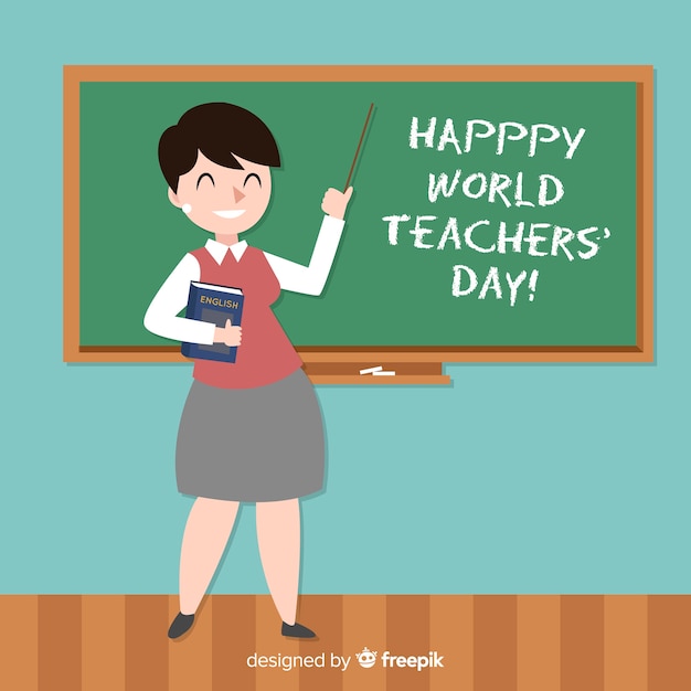 Free vector lovely world teachers' day composition with flat design