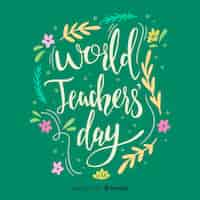 Free vector lovely world teachers' day composition with hand drawn style