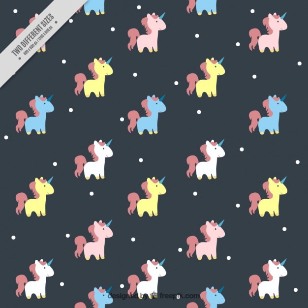 Free vector loving colored unicorn pattern